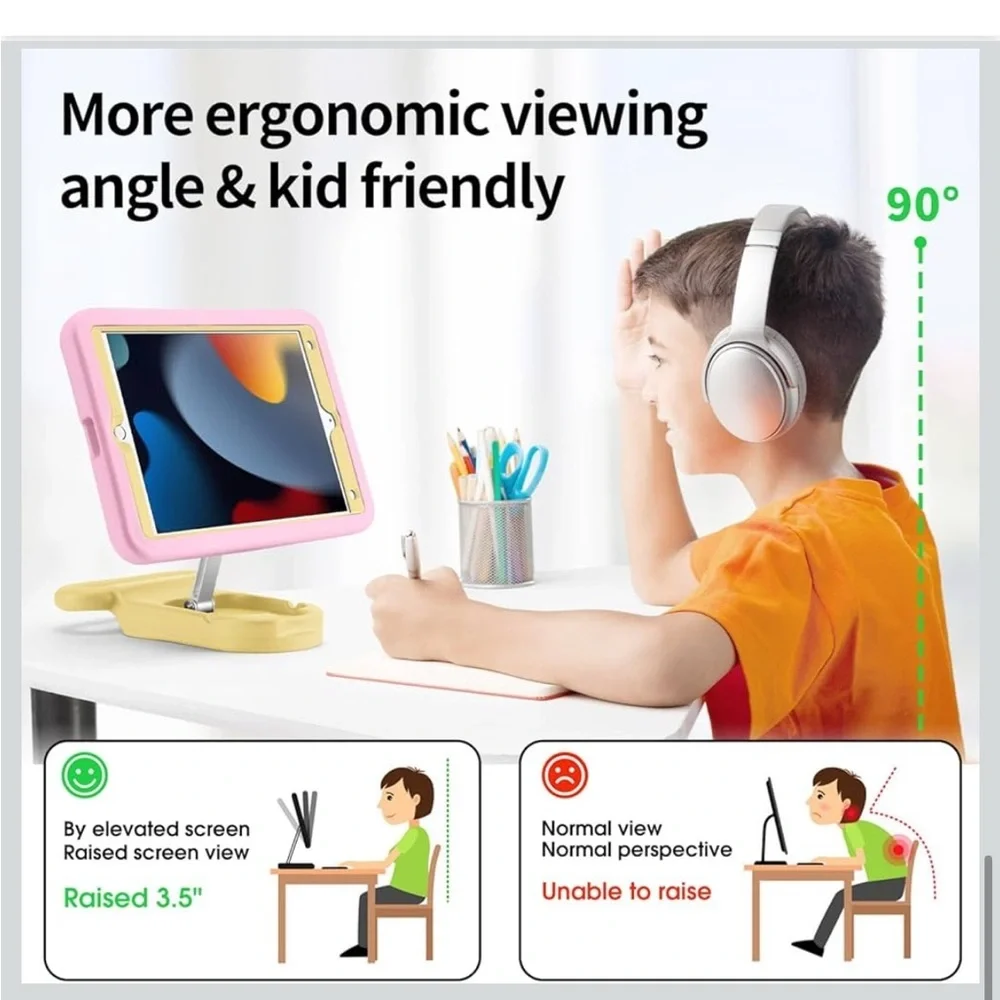 Kids Case for iPad 7th/8th/9th Gen 10.2 inch,Adjustable Portrait 856-12